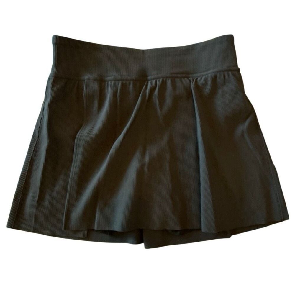 Spanx Get Moving Contour Rib Front Slit Performance Athletic Skort Black XL